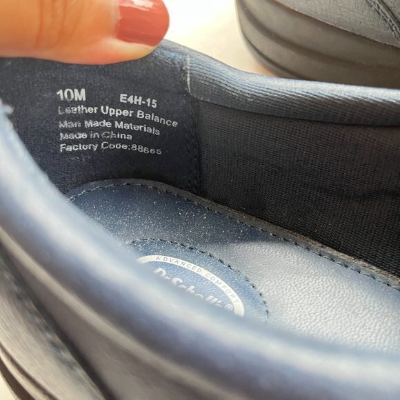 Dr. Scholls 902337 Womens‎ Side Zipper Navy Blue Leather Comfort Loafers … - Picture 4 of 8